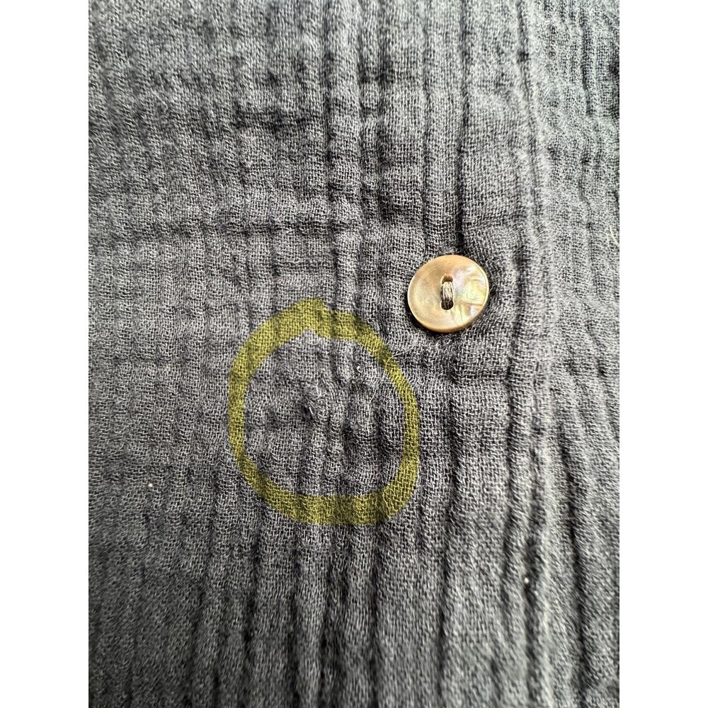 Time and Tru L Blue Button Shirt Crinkle Cotton Fabric Long Sleeve Picked - Picture 16 of 16